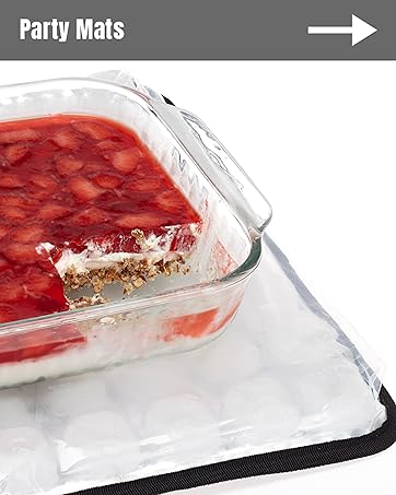 FlexiFreeze Party Mat keeping a dish cool