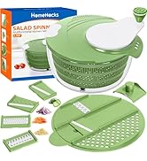 HomeHacks Salad Spinner Large Lettuce Spinner, Large Fruit Cleaner with Double Drainage Holes, 5 ...