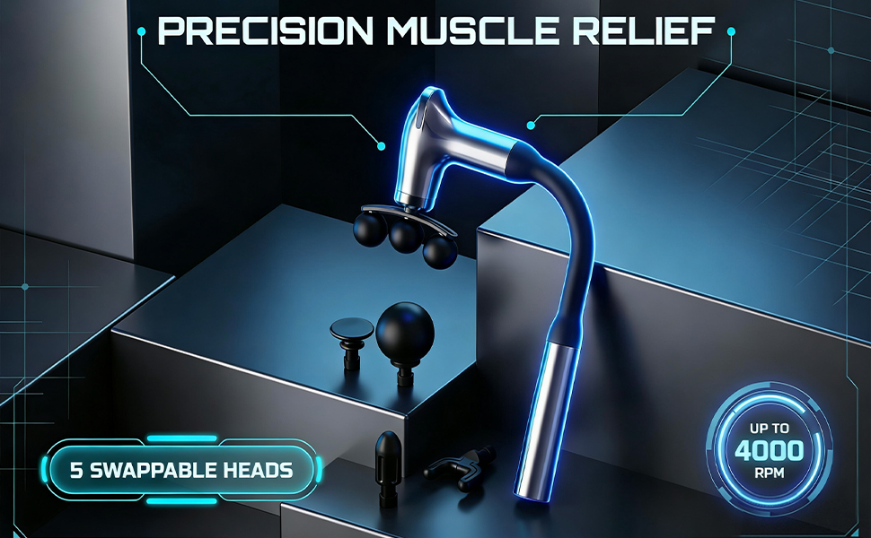 Massage Gun with Upgraded Extension Handle