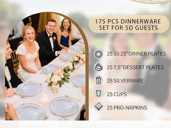 Hammered Disposable Plates