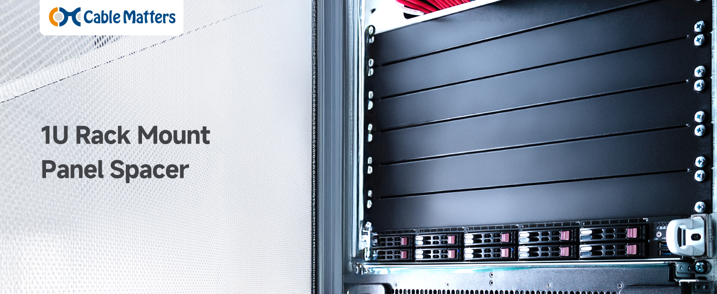 Cable Matters 2-Pack 1U Blank Panels for Server Racks