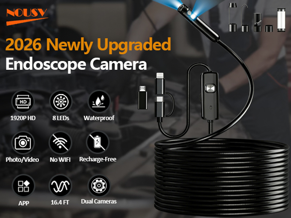 endoscope camera with light