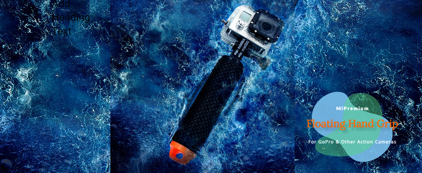 floating hand grip for gopro and other action cameras