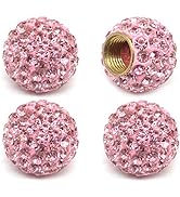 Car Wheel Tire Valve Caps, 4 Pack Crystal Rhinestone Car Tire Wheel Valve Stem Air Caps for Car T...