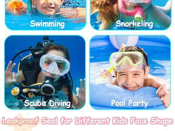 kids swim goggles with nose cover