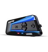 LEXIN B4FM Motorcycle Bluetooth Headset, 10 Riders Helmet Bluetooth Intercom, Universal IP67 Comm...
