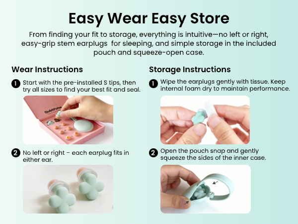 Ear Plugs Women Small Ear Canals Qufits Noise Cancelling Reusable Silicone Earplugs Sleeping Work
