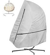 Patio Hanging Egg Chair Cover Single Seat, 600D Heavy Duty Waterproof Outdoor Wicker Swing Egg Ch...