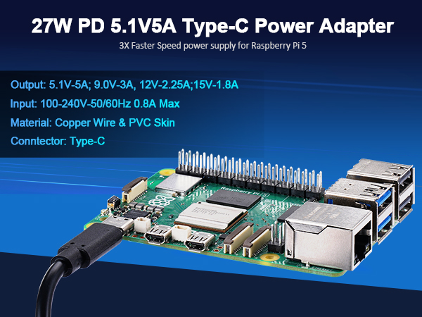27w power supply for raspberry pi 5