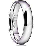 King Will 316L Stainless Steel Wedding Band for Men Women-2-8mm Width Wedding Ring in Black/Slive...