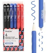Grabie Erasable Gel Pens, Medium Point 0.7 mm Erasable Pens, Make Mistakes Disappear for Drawing ...