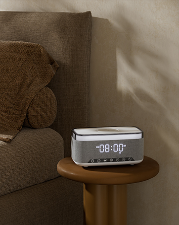 Wireless Charging Alarm Clock Speaker