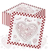 50 Pcs Italian Theme Party Disposable Cocktail Napkins 13 X 13 Inches Pizza Party Red and White G...