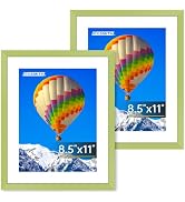 FIXSMITH 8.5x11 Picture Frame Set of 2, Green Photo Frame with HD Plexiglass, Display Pictures 6x...