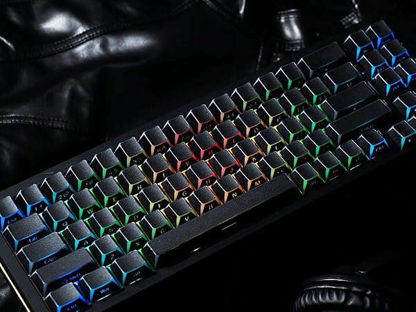 PBT Shine Through Keycaps Manga White, OEM Profile Side Printed Custom Key caps