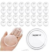QTLCOHD 100 Pcs Acrylic Button Pins Badge 3 Inch DIY Custom Button Pins Clear Button Maker Blank ...