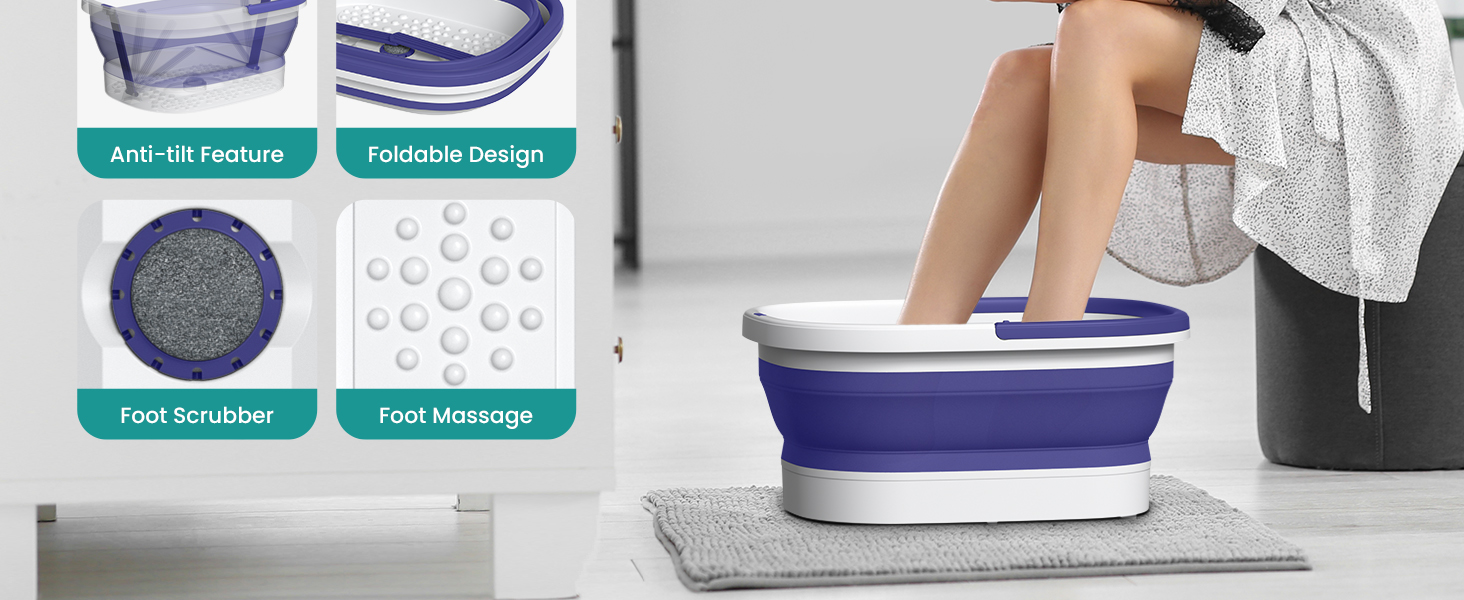 Nekteck Foot Soaking Tub Collapsible Bucket for Foot Bath Soak Tub