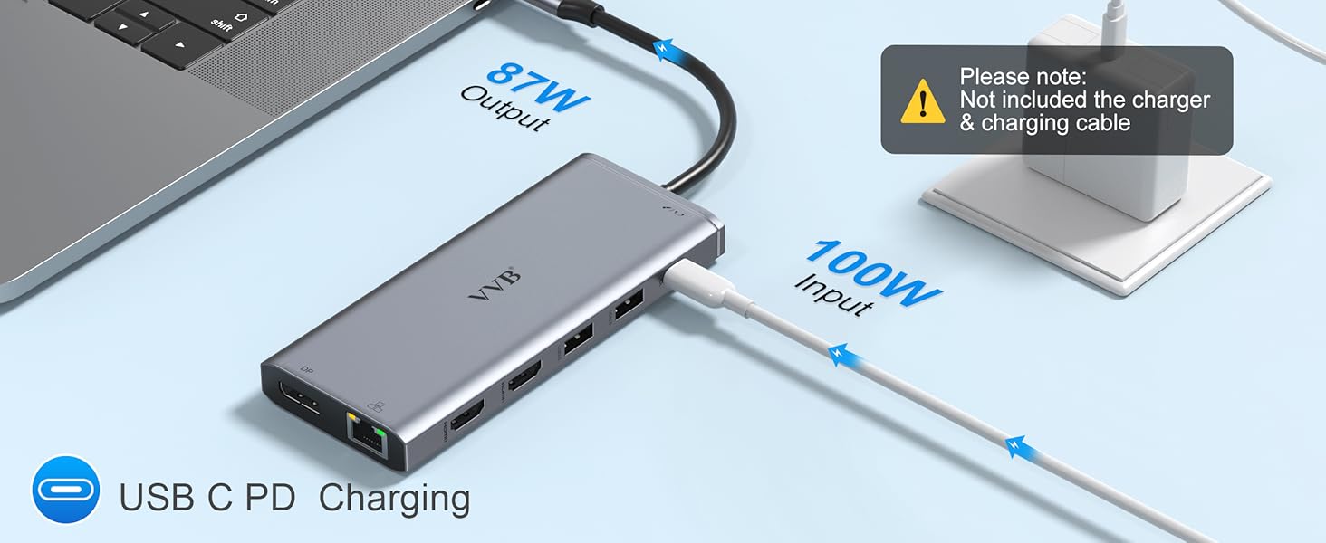 monitor hub thunderbolt 3 4 dock dongle displayport two hdmi adapter