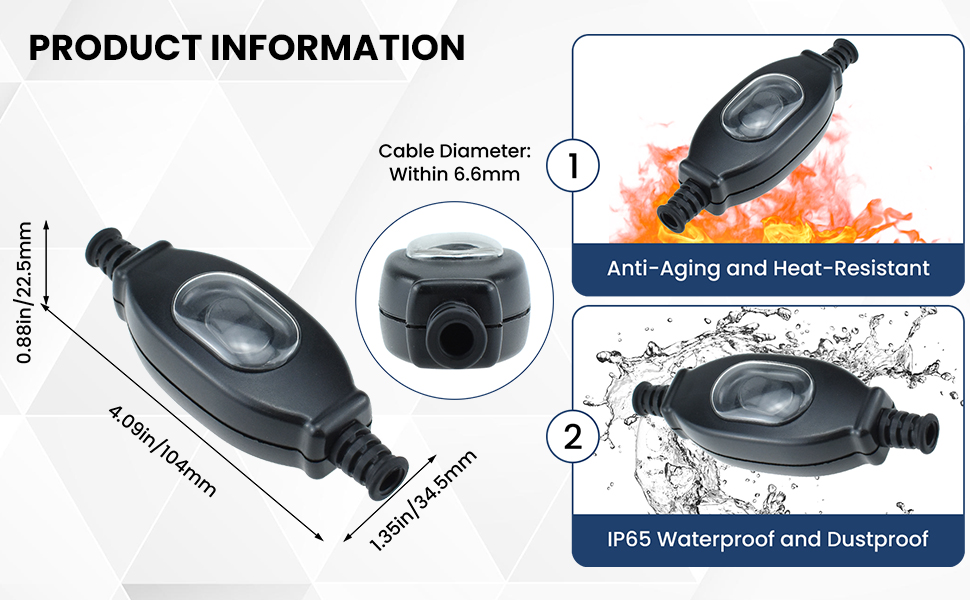 1PCS Outdoor Dustproof Rocker Switch
