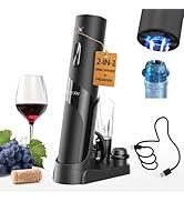 CIRCLE JOY Rechargeable Wine Opener Electric Wine Bottle Opener 7-in-1 Wine Gift Set with Electri...