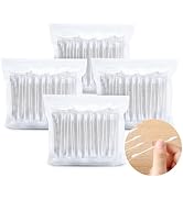 Cotton Swabs, Individually Wrapped Cotton Buds, 400 Count Biodegradable Cotton Tip Applicator Sui...