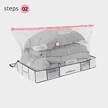 Zipping vacuum seal bags for bedding