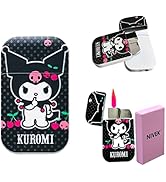 NIVEK Kuromi Lighter Decor Y2K Kitty KT Torch Cool Lighter Pink Flame Lighter Refillable Kawaii C...
