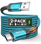 JSAUX USB C Cable [2-Pack 6.6ft], USB A to USB Cord 3.1A Fast Charging Compatible with iPhone 16/...
