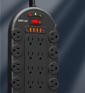 DEPOW Power Strip Surge Protector with 24 AC Outlets (1875W/15A), 6 USBs (2 USB-C Ports), 3400J S...