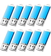 KOOTION Flash Drive 32GB 10 Pack USB 2.0 Thumb Drive Capped Memory Stick Jump Drive, Blue