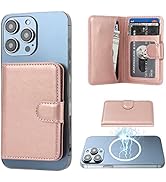 Bocasal for MagSafe Wallet Magnetic Card Holder, RFID Blocking Leather Card Slots for iPhone 15/1...