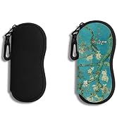 Hion Sunglasses Case Ultra Light Neoprene Zipper Eyeglass Soft Case with Belt Clip