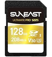 SUNEAST Ultimate Pro 128GB SDXC UHS-I Memory Card – Up to 208MB/s Read, 170MB/s Write, V30, U3, C...