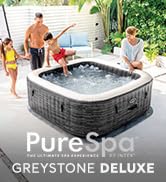 INTEX PureSpa Greystone Deluxe Inflatable Hot Tub, with with Built-in FastFill Inflation System, ...