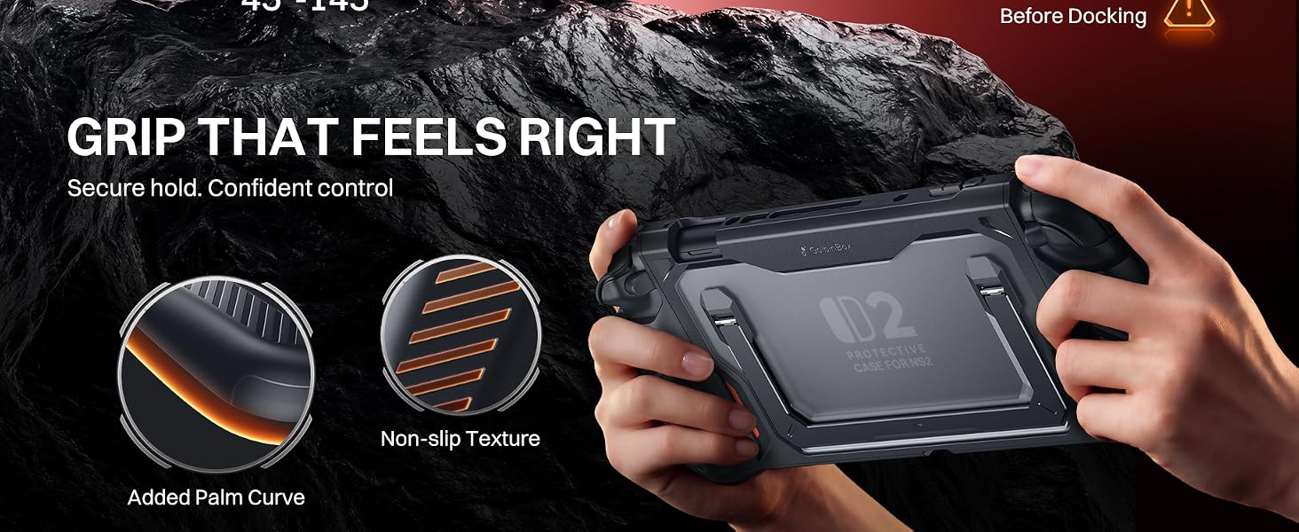Nintendo switch 2 grip case with non-slip texture for secure handheld gaming.
