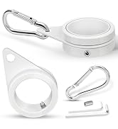BONWIN 1" White Flag Pole Rings, 2 Pcs Anti Wrap Aluminum Alloy Flag Pole Clips Swivels, 360° Rot...