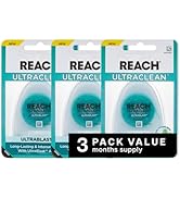 REACH ULTRACLEAN ULTRABLAST, Cool Mint Dental Floss, Plaque Remover for Teeth, Shred Resistant, ...