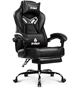 N-GEN GAMING Video Gaming Chair Big and Tall Office Computer Desk Chairs with Ergonomic Lumbar Su...