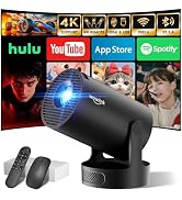 [Built-in App &amp; 2026 Upgraded] Mini Projector with WiFi 6 and Bluetooth 5.4 | Support 4K 1080P Au...
