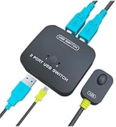 KAGO USB Printer Sharing Switch - Printer Splitter for Two Computers,Printer Switch 2 Computers t...