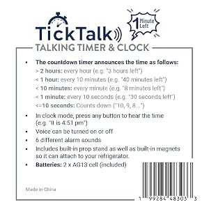 talking timer info