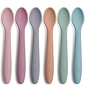 ME.FAN Silicone Baby Spoons - 6 Pack Feeding Spoons for First Stage Baby &amp; Infant, Toddlers Spoon...