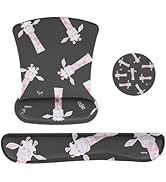 MOSISO Wrist Rest Support for Mouse Pad&Keyboard Set,Colorful Giraffe Ergonomic Mousepad&Coaster ...