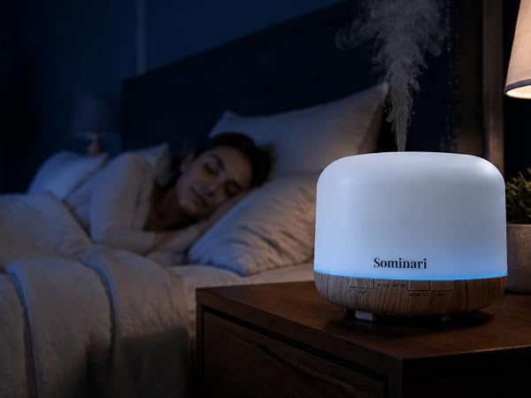 Sominari essential oil diffuser for deep sleep and quiet bedroom nightly wellness ritual