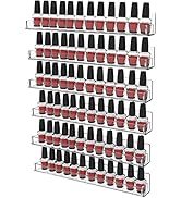 Cq acrylic Nail Polish Organizer Wall Mounted,6 Pack Rack Display 72 Bottles Nail Tech Organizers...
