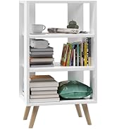 Aenuert Night Stand, White Kids Nightstand, Modern End Table with Open Storage, 3-Tier Nursery Be...