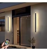 L LOHAS LED 2pack Long LED 31.5inch Modern Outdoor Wall Lights, 2700-6500K 6CCT Dimmable Outdoor ...