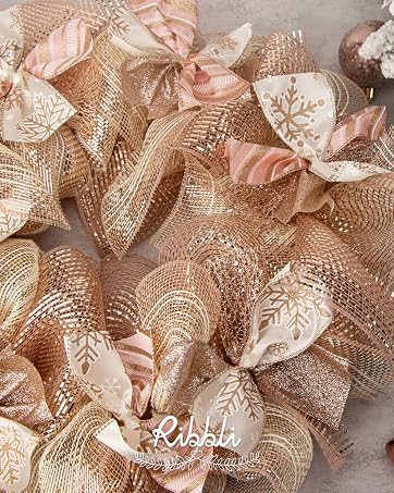 deco mesh wreath with wired ribbon