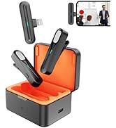 PPanoraxy Wireless Lavalier Microphone for iPhone - 2 Pack Plug-Play Clip-On Wireless Mini Small ...