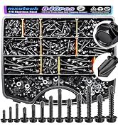 mxuteuk 840PCS #8#10#12#14 Self Tapping Screws for Metal,410 Stainless Steel Self Drilling Screws...